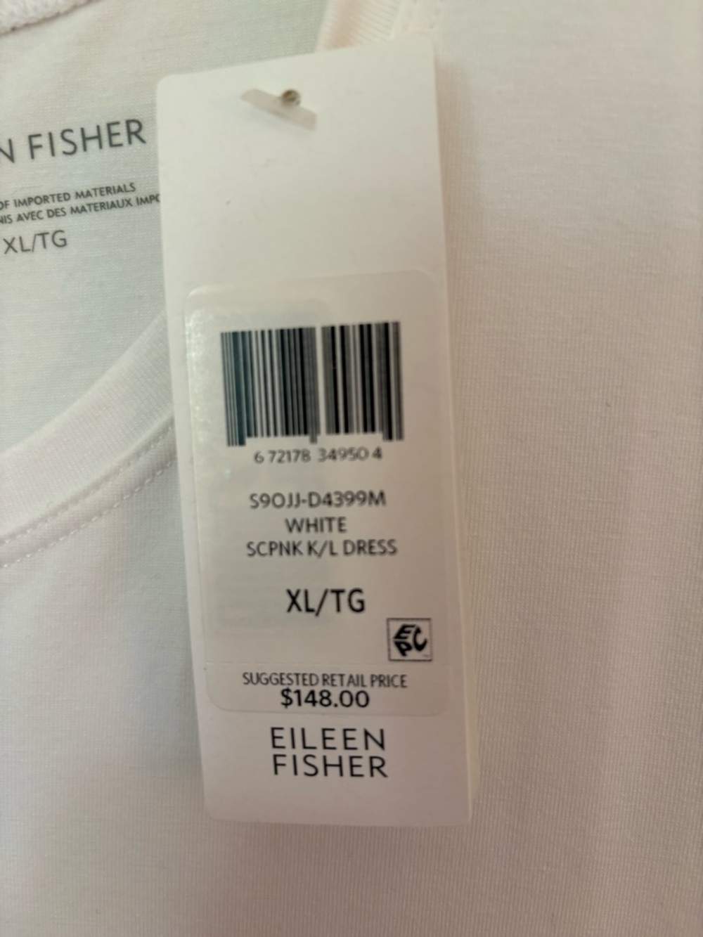 Eileen Fisher White Scoop Neck Dress - Picture 4 of 7